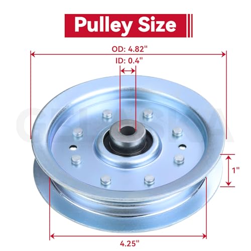 GELASKA 2 Pack 756-04129b Idler Pulley 4.25 for Cub Cadet 50 inch RZT 50 - color: A5 2x756-04129 White