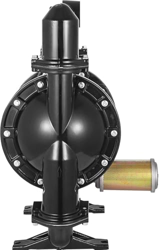 VEVOR Air-Operated Double Diaphragm Pump, 2 inch Inlet & Outlet, Aluminum Alloy Body, 75 GPM & Max 120PSI, Nitrile Diaphragm Transfer Pump for Petroleum, Diesel, Oil and Low Viscosity Fluids - size: 75GPM