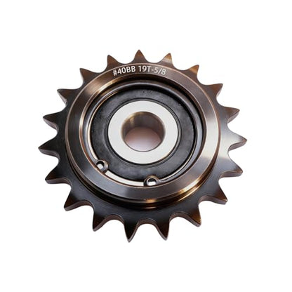 #40 Idler Sprocket 19 Tooth 5/8" Bore with 6202 Bearing Black Oxide Chain Tensioner for Mini Bike Go-Kart Mid Torque Conveyor Industrial, Hardened Steel - size: 19tooth, style: 5/8‘’bore size