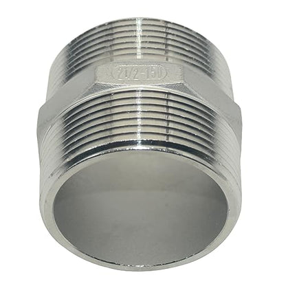 1/8" ~3" NPT Male Threaded Hex Nipple,Stainless Steel 304 Quick Coupler Pipe Fitting (2.5") - size: 2.5 Inch