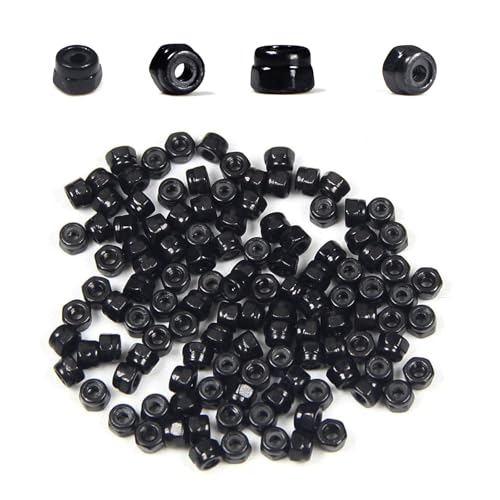 100Pcs M2 x 0.4mm Carbon Steel Hex Lock Nuts, Nylon Insert Self-Locking Nut - size: M2x0.4