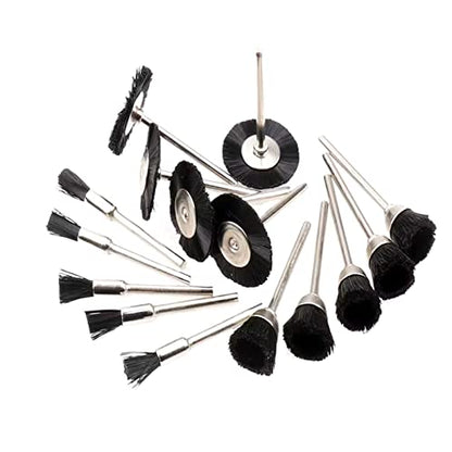 15 Pcs 1/8 Inch Shank Assorted Shape Nylon Brush Wheels - style: 15 Pcs Black