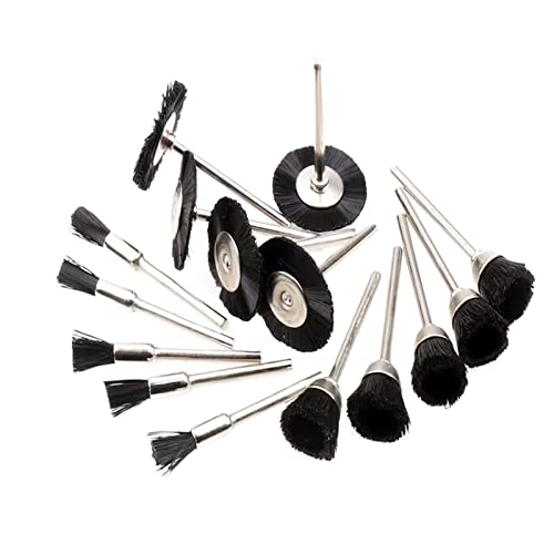 15 Pcs 1/8 Inch Shank Assorted Shape Nylon Brush Wheels - style: 15 Pcs Black