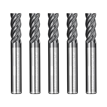 Tools G-SUS Series Carbide Square End Mill, MAH Coating, End Mill for Stainless Steel,Titanium, Inconel, Nickel Alloys, Difficult to Cut Materials, 4 Flute,1/4" Shank，Inch Size (.25(1/4)", 5pcs) - size: 1/4-2.5" (5PCS)