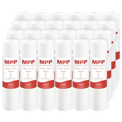 SimPure 5 Micron 10" x 2.5" Whole House Sediment Water Filter Cartridge - size: 24 Count, style: Polypropylene
