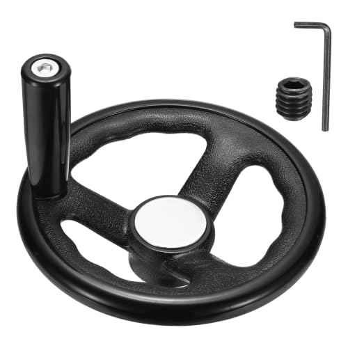 uxcell Handwheel with Revolving Handle, 0.6" Hole x 6.3" OD, Black - size: 0.6" Hole x 6.3" OD
