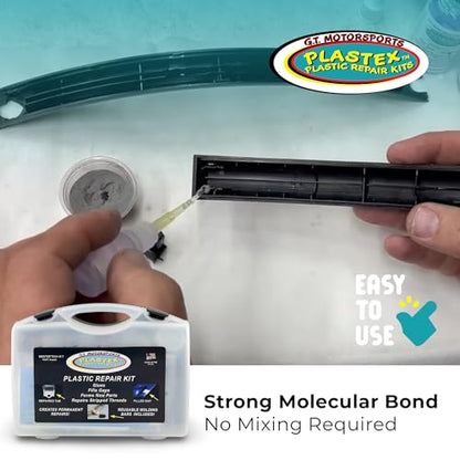 Plastex Plastic and Fiberglass Repair - Easily fix, Recreate Broken Plastic, Fiberglass Wood & More! Plastex Master Tech Kit - color: Master Kit (Black/White/Clear), size: 30 grams