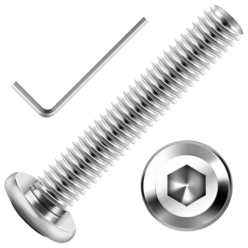 30Pcs M6 Bolt, M6 x 35mm Flat Head M6x1.0 Bolt Hex Socket Cap Screws Bolts, M6 Screws 304 Stainless Steel Furniture Screws Full Thread, Bright Finish & Hex Spanner by Mywish - color: Silver-M6, size: 35mm