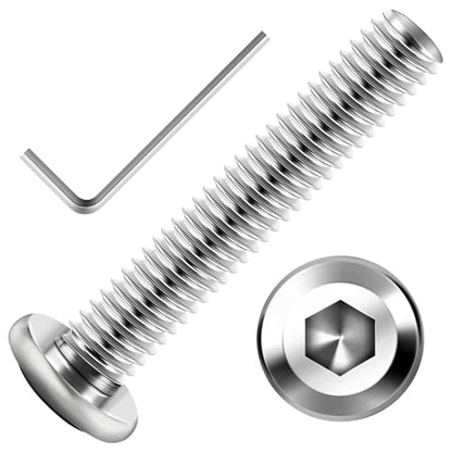 30Pcs M6 Bolt, M6 x 35mm Flat Head M6x1.0 Bolt Hex Socket Cap Screws Bolts, M6 Screws 304 Stainless Steel Furniture Screws Full Thread, Bright Finish & Hex Spanner by Mywish - color: Silver-M6, size: 35mm