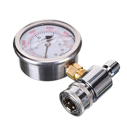 RIDGE WASHER Pressure Washer Gauge with 3/8'' Quick Connect Socket and Plug - size: Pres. Gauge