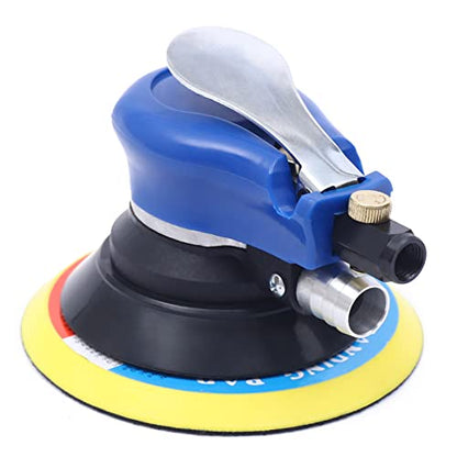 6" Random Orbit Air Sanders, 10,000 RPM Orbital Sander for Auto Body, Heavy Duty Dual Action Pneumatic Palm Sander Adjustable Speed Hand Sanding Pneumatic Polisher for Wood Metal Autobody Work