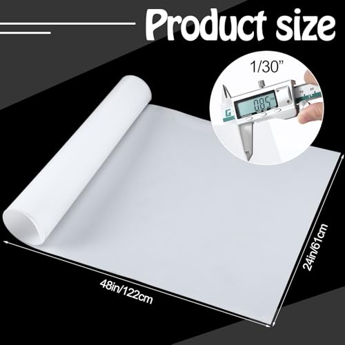 Pushglossy 2 Pcs 48" x 24" x 1/30'' Plastic Sheets for Crafts