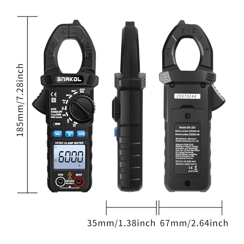 6000 Counts Digital Clamp Meter, 35mm Jaws NCV AC DC Current Voltage Tester - style: 6000 Counts Professional