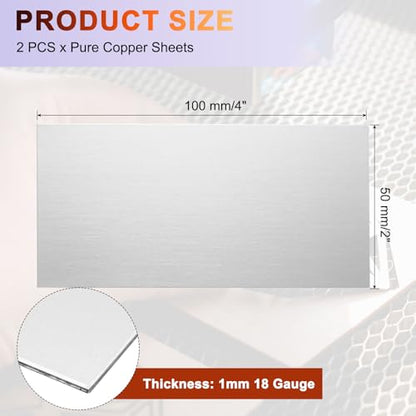 uxcell 2Pcs 304 Stainless Steel Sheet Plate, 4" x 2", 18 Gauge (1mm) Thickness, Stainless Steel Plate with Gloves for Crafting, Modelers, Jewelry, Repairs, Electrical Repairs (Silver) - size: 100 x 50 x 1mm