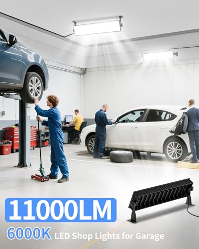 11000LM 100W LED Shop Light Plug in with Switch, IP66 for Garage Workbench - size: 1 Pack