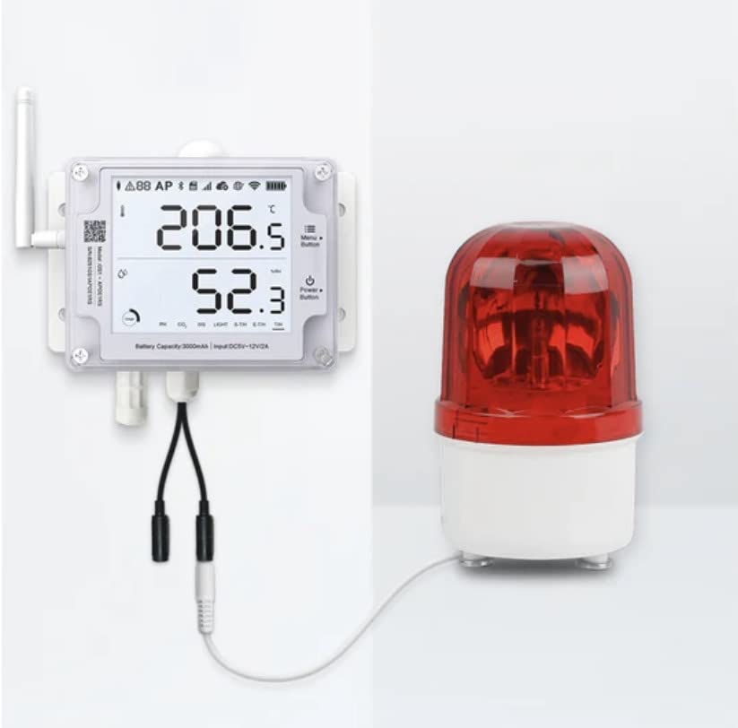 GS1-AETH1RS + Siren Bundle Ethernet Thermometer Hygrometer, WiFi Temperature Humidity Sensor, Digital Temperature Data Logger, Free App Email Alert(2.4GHz WiFi & RJ45 Ethernet, no hub Required) - style: GS1-AETH1RS + Siren