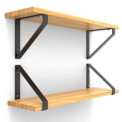 2 PCS Heavy Duty Shelf Brackets,8" Metal Wall Steel Triangle Bracket - size: 2 PCS