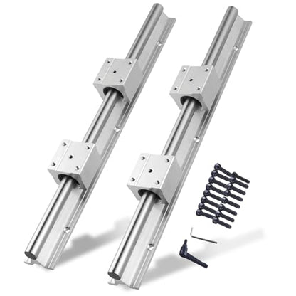 ANWOK Linear Rail 2X SBR25-600mm Linear Guideway Rail + 4 SBR25UU Bearing Blocks for 25mm Fully suppoeted Shaft Rod for CNC - size: 600mm, style: SBR25