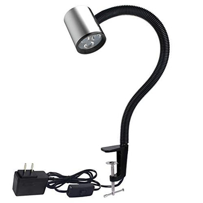 Led C Clamp Work Light IP65 Water Proof Flexible Gooseneck lamp 900 Lumens 120 Volt for Machine Lathe Milling Drill Press Industrial Lighting - size: Install with C-Clamp