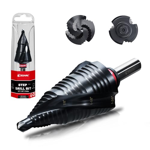 EZARC M35 Cobalt Step Drill Bit for Metal, 1/4"-1-3/8", 3/8" Shank - size: 1/4"-1-3/8" (3/8" Shank)