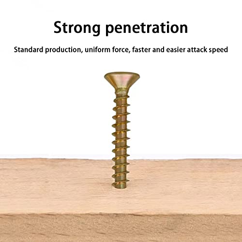 M3.5 Flat Head Wood Screws Assortment Kit 320 Pcs,Phillips Drive Countersunk Flat Head Self-Tapping Wood Screws,Yellow Zinc Plated Finish Screw Kit,Self Tapping Drywall Screws for Metal - style: M3.5 320PCS