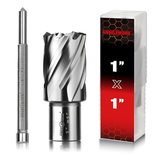 ANGELSWORD M2 HSS Annular Cutter,Diameter 1" x Depth 1",Mag Drill Bit - size: J. 1" Diameter, style: HSS 1" Cut Depth