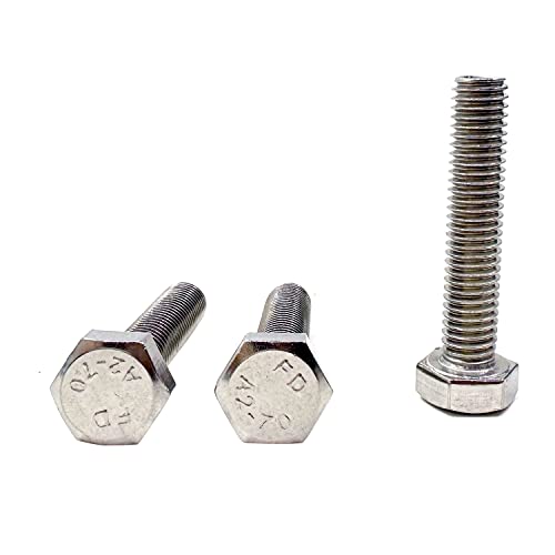 M8 Hex Bolt, M8-1.25 x 40mm Hex Head Screw Bolts, 304 Stainless Steel, Fully Threaded, Plain Finish, Hex Tap Bolts 10Pcs (M8x40mm) - size: M8x40mm