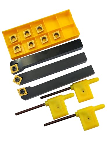1/2 Inch Turning Chisel 12 mm SCLCR1212H09 + SCLCL1212H09 + SCMCN1212H09 Turning Chisel CNC Lathe Excircle Lathe Tool Holder Set and 10 Pieces CCMT09T304 / CCMT32.51 Indexable Carbide Lathe Turning