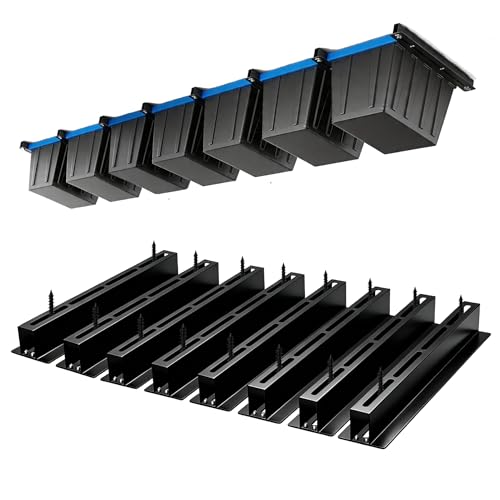 Garage Ceiling Storage Racks, Ceiling Mount Bin Holder, 8 Sets for 7 Bins - size: 8 Pack