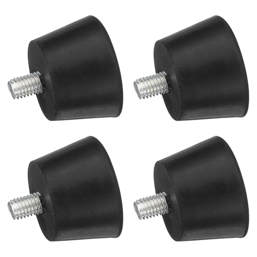 uxcell 4Pcs Thread Adjustable Levelling Feet, 1.5" x 0.98" Rubber Furniture Feet with M8 x 12mm Studs for Table Chair Feet Floor Protector, Black - size: 1.5" x 0.98", M8 x 12mm
