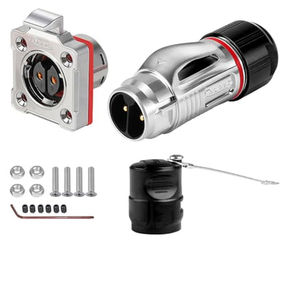 CNLINKO BD-20 2 Pin IP68 Waterproof Connector Circular Aviation Plug Metal - size: 2-Pin, style: BD20