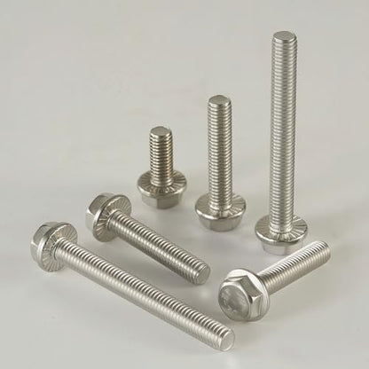 M10x1.5 x 20mm Flanged Hex Head Bolts, 304 Stainless Steel (A2-70), Bright Finish, Fully Threaded, Hexagon Head Flange Bolts, Quantity 10 - size: M10 x 20mm(10PCS)