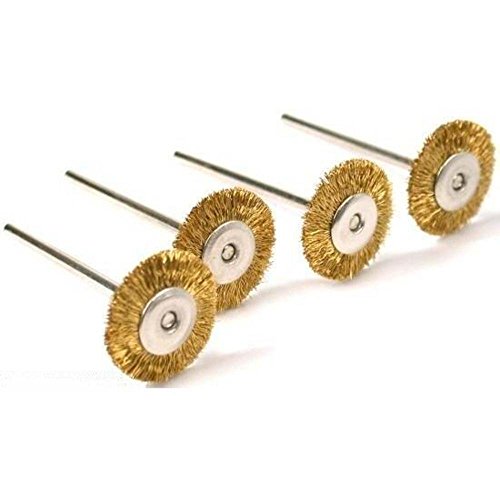 20pcs Dia 25mm Rotary Tool Brass Wheel Wire Brush Set - Fits Dremel,1/8" Shank,Clean, Polish, Prep - color: Wheel Brush (20pcs)