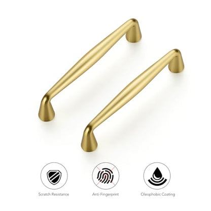 Ravinte Brushed Gold Cabinet Handles Solid Handles,3-3/4 Inch,5 Pack - color: Brushed Gold, size: 3-3/4 Inches Hole Center