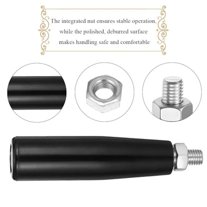 Revolving Handles Knob Handwheel M8 x 80mm Male Threaded Stem Lathe Crank Handle Trailer Jack Knob Thread Handle Grips Crank Hand Wheel with Nuts Machine Rotating Handles Black Plastic Metal 1 Set - size: M8 x 80mm-1P
