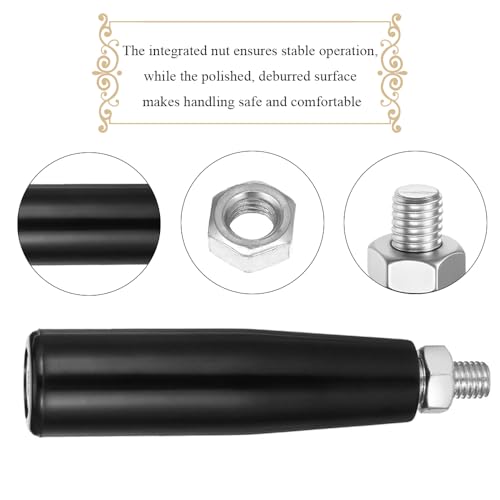 Revolving Handles Knob Handwheel M6 x 60mm Male Threaded Stem Lathe Crank Handle Trailer Jack Knob Thread Handle Grips Crank Hand Wheel with Nuts Machine Rotating Handles Black Plastic Metal 1 Set - size: M6 x 60mm-1P