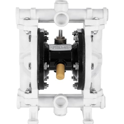 VEVOR Air-Operated Double Diaphragm Pump, 1/2 in Inlet & Outlet, Polypropylene Body, 2.5 GPM & Max 80PSI, PTFE Diaphragm Pneumatic Transfer Pump for Petroleum, Diesel, Oil & Low Viscosity Fluids - size: 2.5 GPM