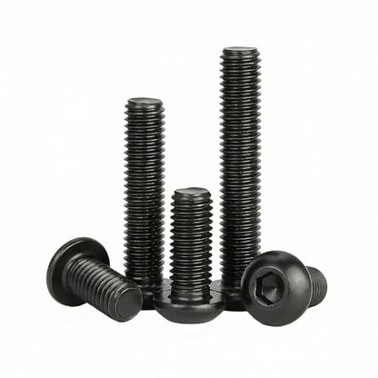 M2.5 x 6mm(50 Pack) Button Head Hex Socket Cap Screws Bolts, Hex Drive Bright Finish Fully Machine Thread, Corrosion Resistant Black Oxide 304 Stainless Steel 18-8 Screws - size: M2.5 x 6mm