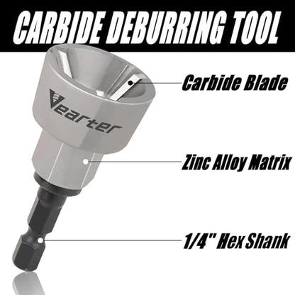 1/8"-3/4" External Chamfer Drill Bit, Bolt Deburring Tool for Metal