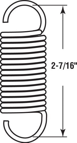 Prime-Line SP 9616 Extension Spring, Spring Steel Construction, Nickel-Plated Finish, 0.105 GA x 3/4 In. x 2-7/16 In., Single Loop Open, (2 Pack)