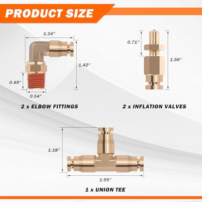Air Line Kit for Air Spring Bag Suspension with Fittings - size: 7 PCS