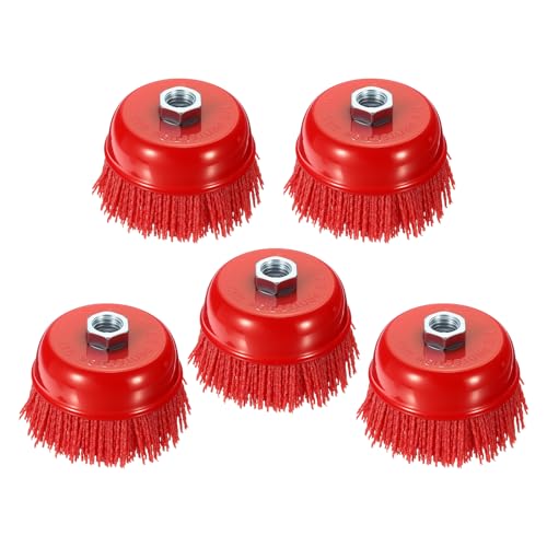 5pcs 4in Wire Cup Brush for Angle Grinder, 5/8"-11 Arbor, 80 Grit - size: 5 Inch