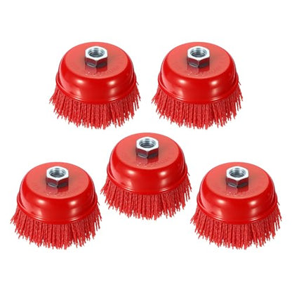 5pcs 4in Wire Cup Brush for Angle Grinder, 5/8"-11 Arbor, 80 Grit - size: 5 Inch