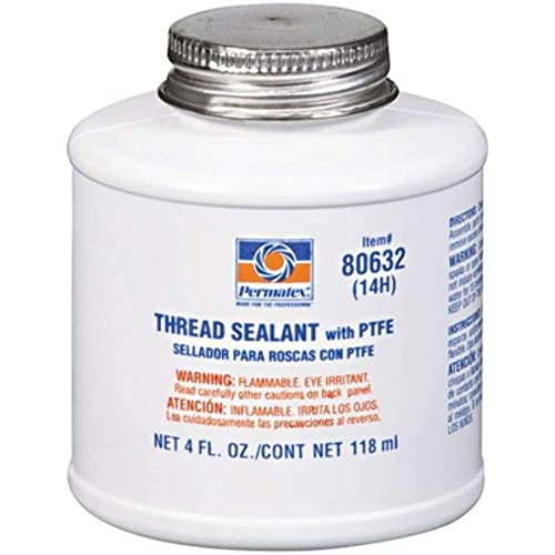 Permatex 80632 Thread Sealant with PTFE, 4 oz, White (Pack of 2) - size: 4 Fl. Oz. (Pack of 2)