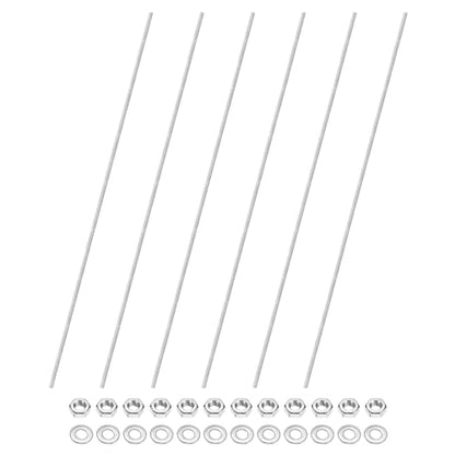 M METERXITY 6-Pack Fully Threaded Rod, M4x400mm 304 Stainless Steel Right Hand Thread Bar Studs with Hex Nuts and Washers for Furniture Anchor Bolts/Clamps/U-Bolts/Beaded Garden Stake Rods - size: M4x400mm