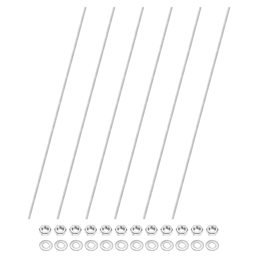 M METERXITY 6-Pack Fully Threaded Rod, M4x400mm 304 Stainless Steel Right Hand Thread Bar Studs with Hex Nuts and Washers for Furniture Anchor Bolts/Clamps/U-Bolts/Beaded Garden Stake Rods - size: M4x400mm