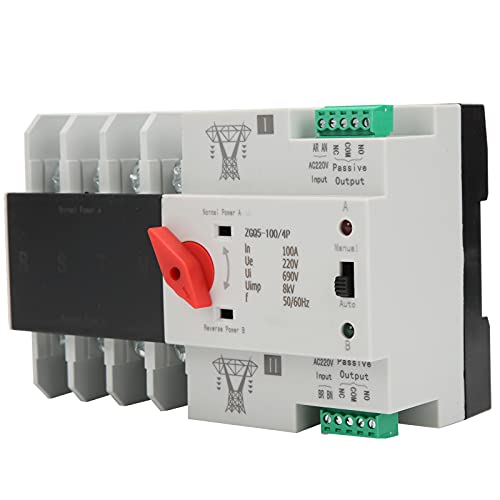 Dual Power Automatic/Manual Transfer Switch 4P 100A 220V Changeover Switch