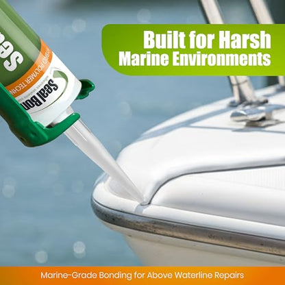 105 Industrial & Marine Adhesive Sealant, Waterproof, 10.1 oz, White - color: White