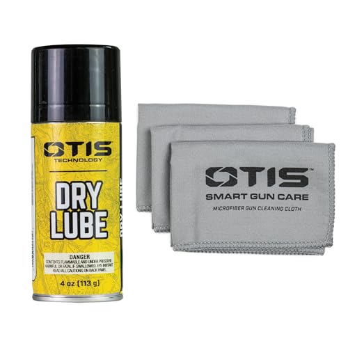 Otis Technology Dry Lube 4oz Aerosol with 3 Pack Gun Cloth - style: With 3 Pack Gun Cloth