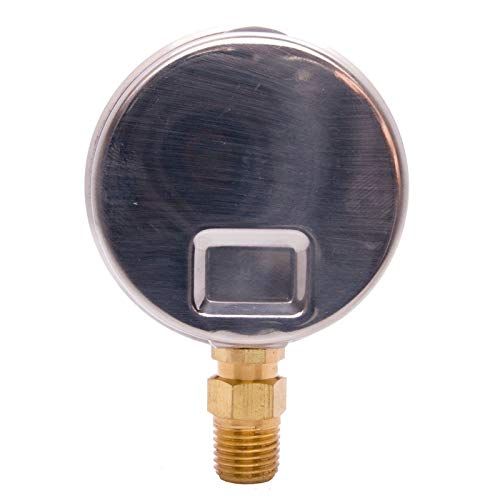 2-1/2" Oil Filled Pressure Gauge, Stainless Steel Case, 0-15 PSI, 1/4" NPT - size: [0-15 PSI]
